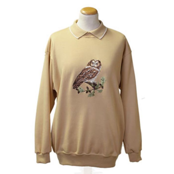 Ladies sweatshirt with tawny owl design