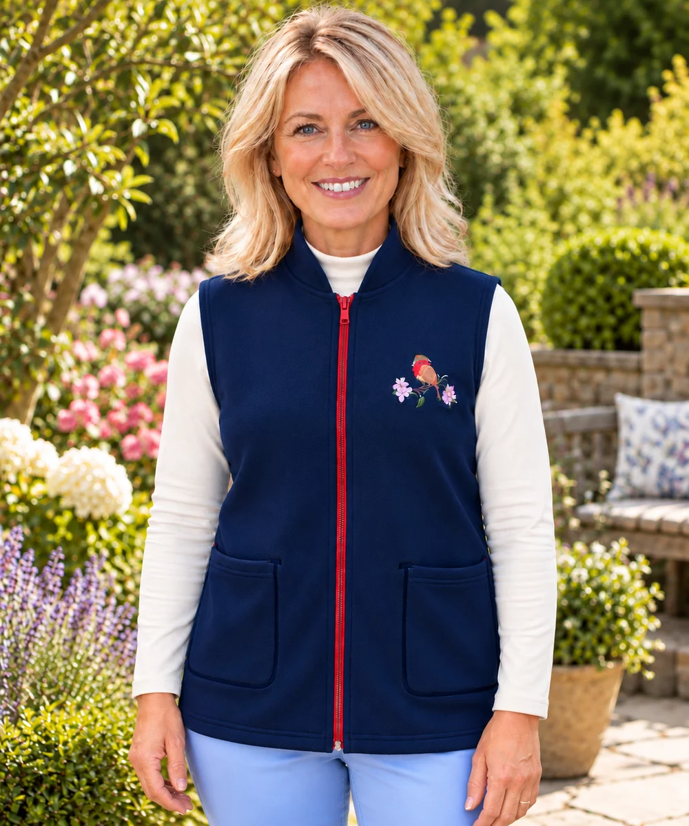 Ladies Gilet : `Robin` on Navy